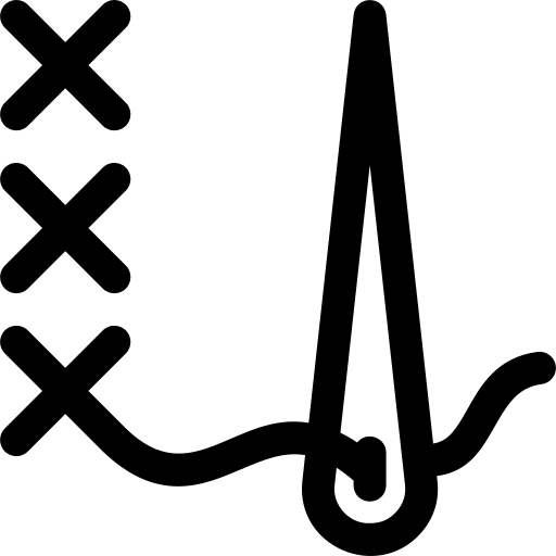 kruissteek Basic Rounded Lineal icoon