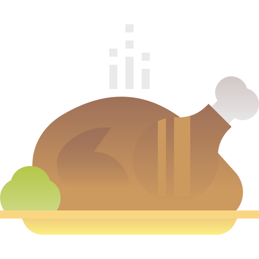 Жареный цыпленок Pixelmeetup Flat иконка