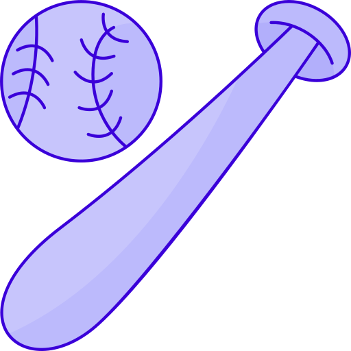 Бейсбольная бита Generic Outline Color иконка
