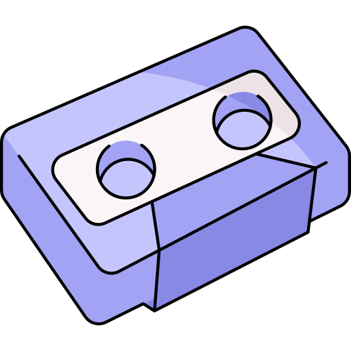カセットテープ Generic Thin Outline Color icon