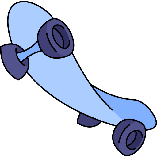 skateboard Generic Thin Outline Color icoon