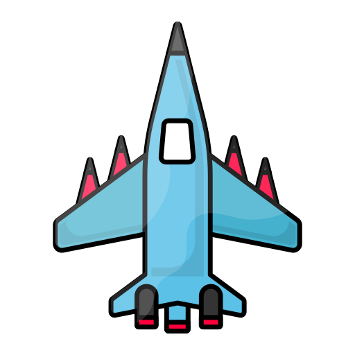 Fighter Generic Thin Outline Color icon