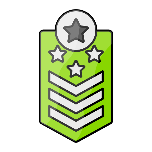 rango militar Generic Thin Outline Color icono