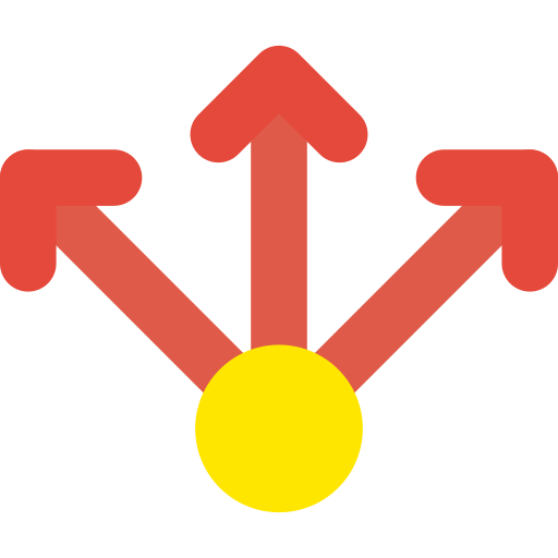 tres vías Generic Flat icono