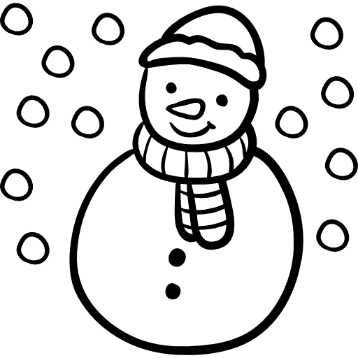 bałwan Hand Drawn Black ikona