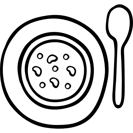 minestra Hand Drawn Black icona