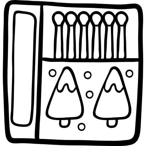 cajita de cerillas Hand Drawn Black icono