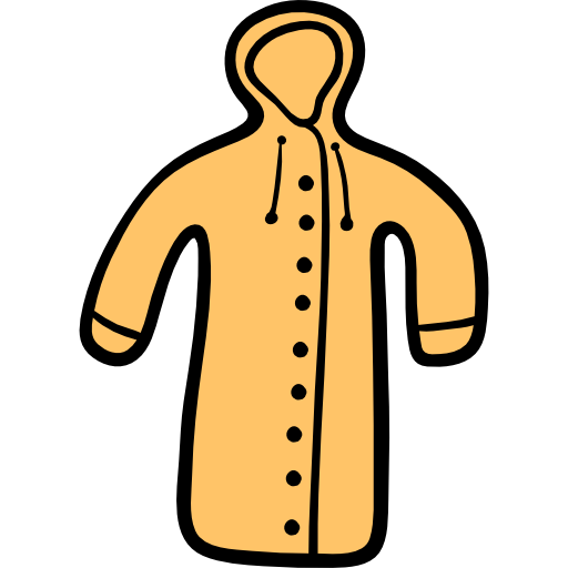 Raincoat Hand Drawn Color icon