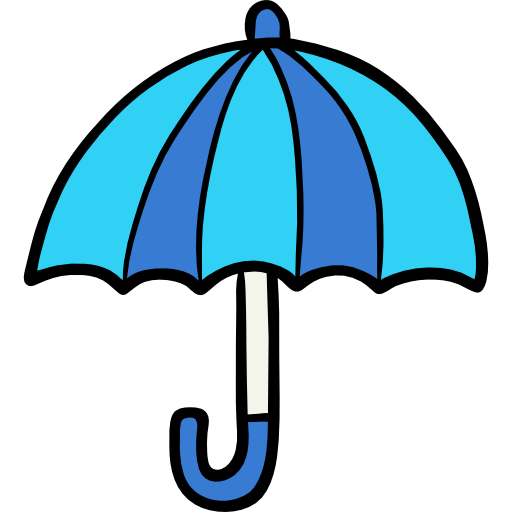 paraguas Hand Drawn Color icono