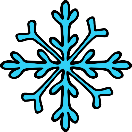 płatek śniegu Hand Drawn Color ikona