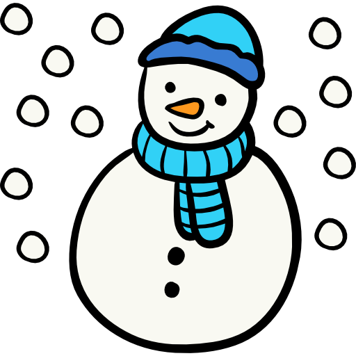 monigote de nieve Hand Drawn Color icono