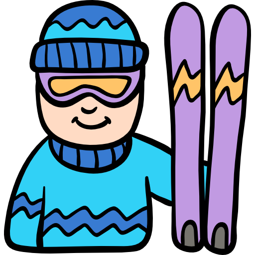 snowboard Hand Drawn Color icona