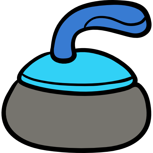 Curling Hand Drawn Color icon