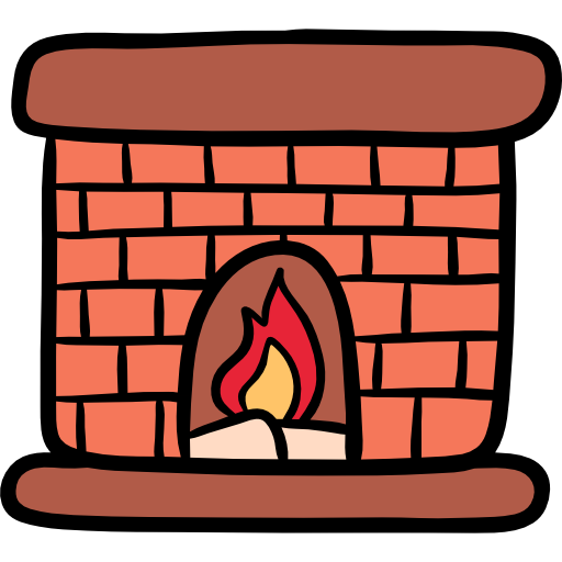 Fireplace Hand Drawn Color icon