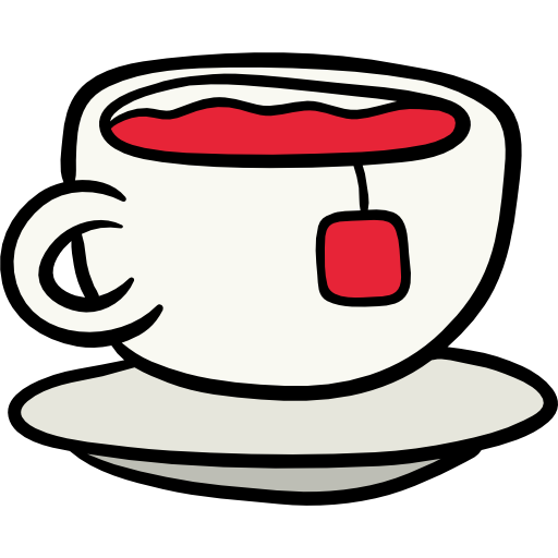 taza de té Hand Drawn Color icono