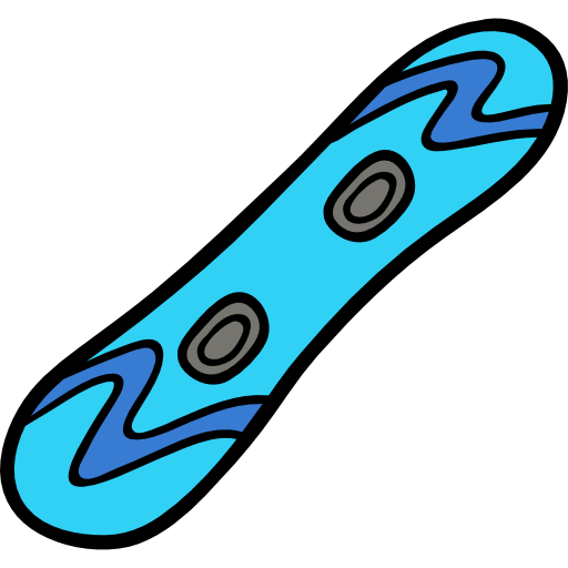snowboard Hand Drawn Color icono