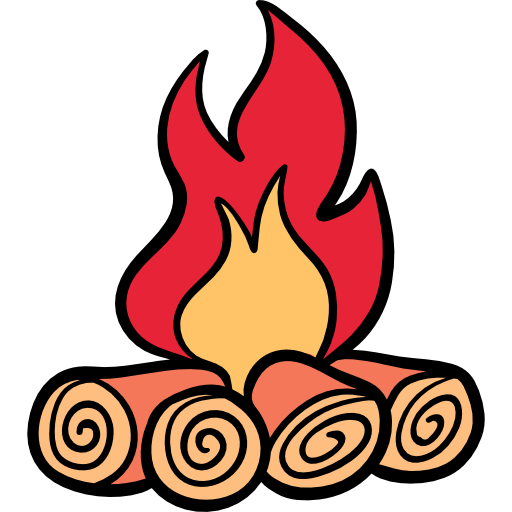Bonfire Hand Drawn Color icon