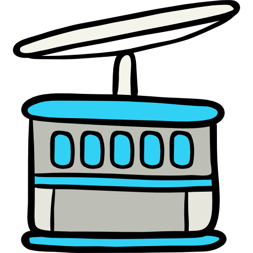 cabina del teleférico Hand Drawn Color icono