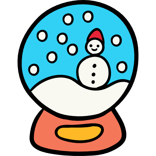 globo di neve Hand Drawn Color icona