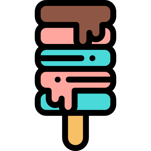 Ice cream Detailed Rounded Lineal color icon