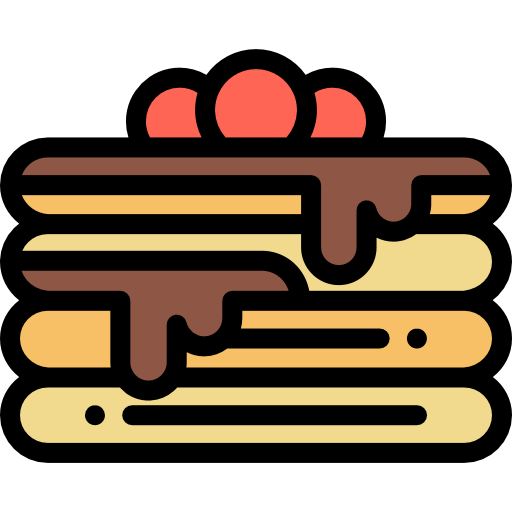 pannenkoek Detailed Rounded Lineal color icoon