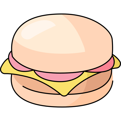 Burger Generic Thin Outline Color icon