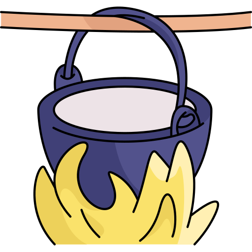 Pot on fire Generic Thin Outline Color icon