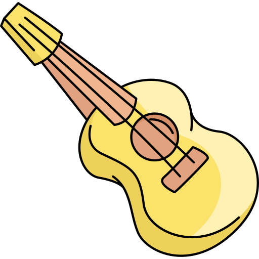 アコースティックギター Generic Thin Outline Color icon