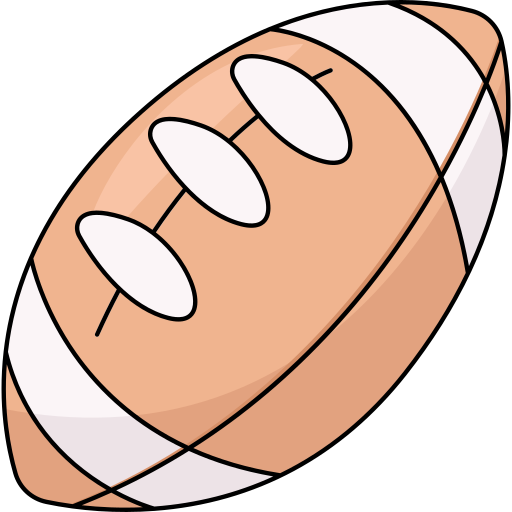 ballon de rugby Generic Thin Outline Color Icône