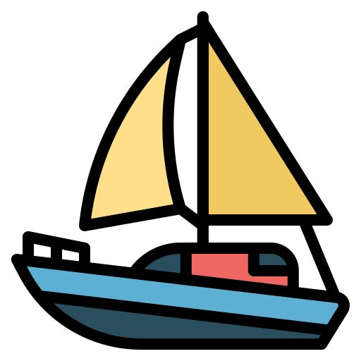 barca a vela Generic Outline Color icona