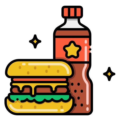 Śmieciowe jedzenie Flaticons Lineal Color ikona