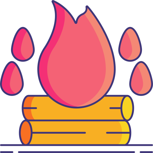 Campfire Flaticons Lineal Color icon