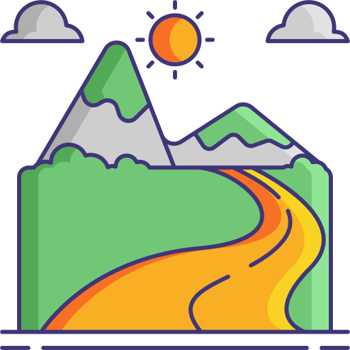 Mountain Flaticons Lineal Color icon