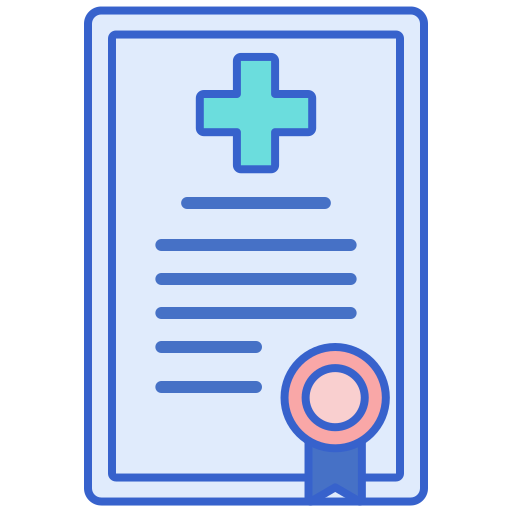 certyfikat medyczny Flaticons Lineal Color ikona