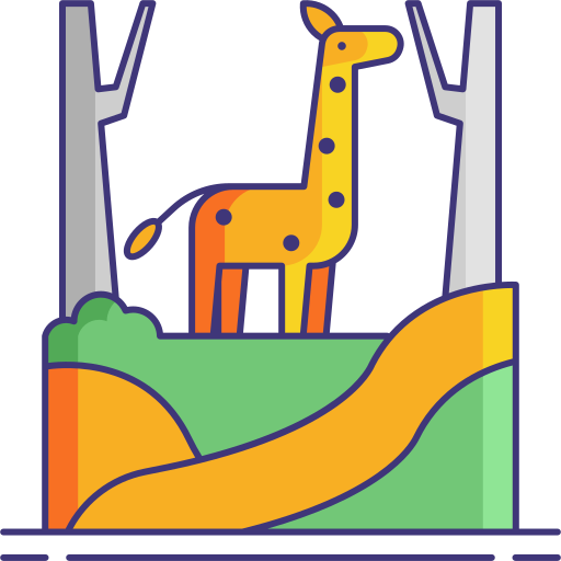 Жирафа Flaticons Lineal Color иконка