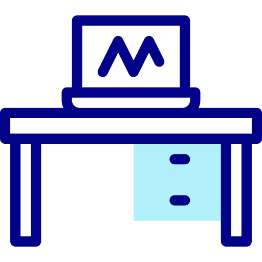 Desk Detailed Mixed Lineal color icon