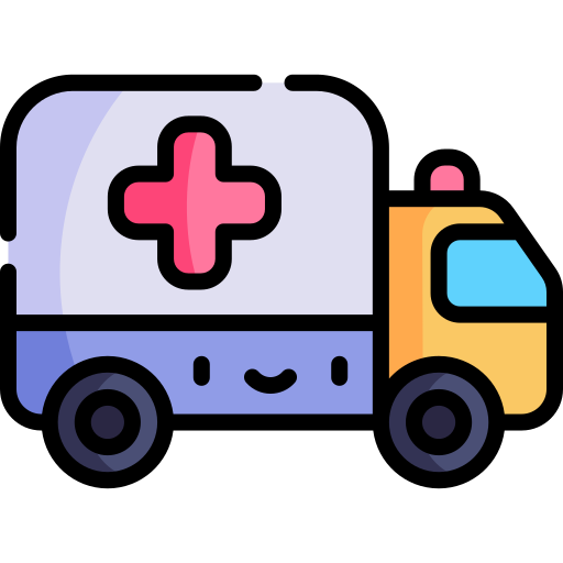 ambulans Kawaii Lineal color ikona