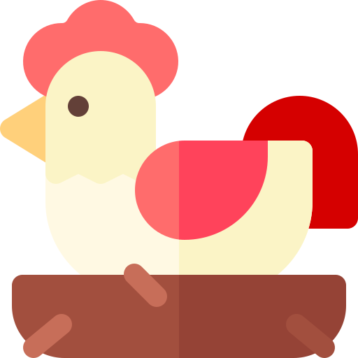 Курица Basic Rounded Flat иконка