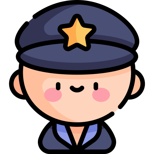 poliziotto Kawaii Lineal color icona