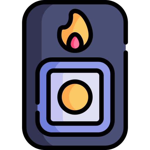 przycisk ognia Kawaii Lineal color ikona