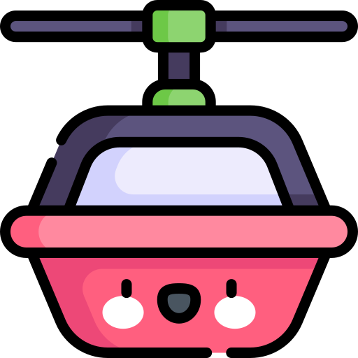 Cable car Kawaii Lineal color icon