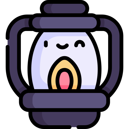 Oil lamp Kawaii Lineal color icon