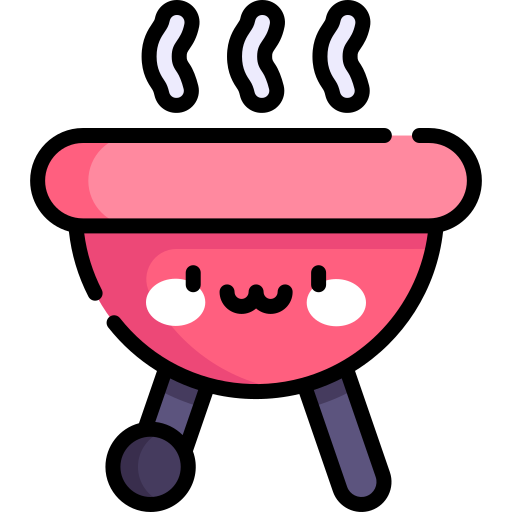 Grill Kawaii Lineal color icon