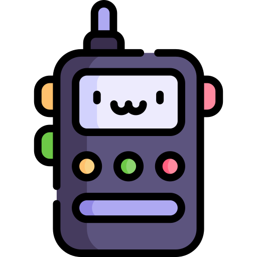 walkie-talkie Kawaii Lineal color icoon