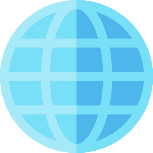 siatka światowa Basic Rounded Flat ikona
