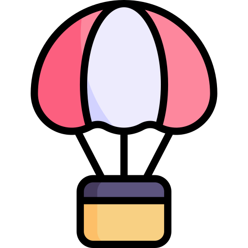 parachute Kawaii Lineal color icoon