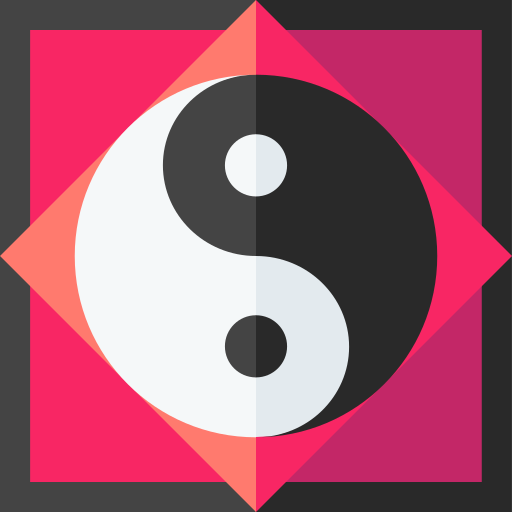 yin yang Basic Straight Flat icoon