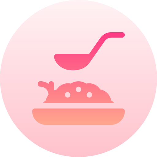 gebakken rijst Basic Gradient Circular icoon