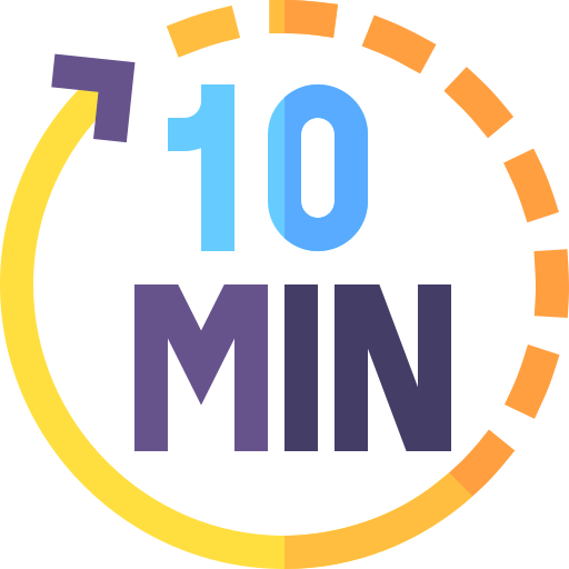 10 minutos Basic Straight Flat icono