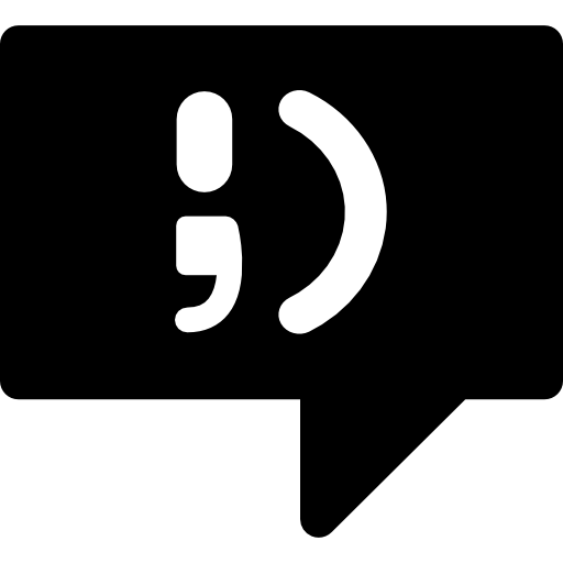 Speech bubble with winking face  icon